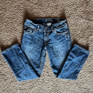 Silver Jeans Co Suki Mid Capri Blue Denim Women’s 30
